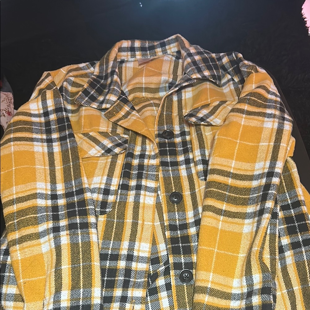 NOBO Yellow Plaid Leather Jacket